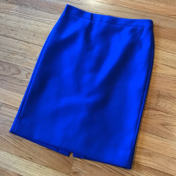 J. Crew Cobalt/Royal Blue Wool Pencil Skirt - Picture 2 of 3